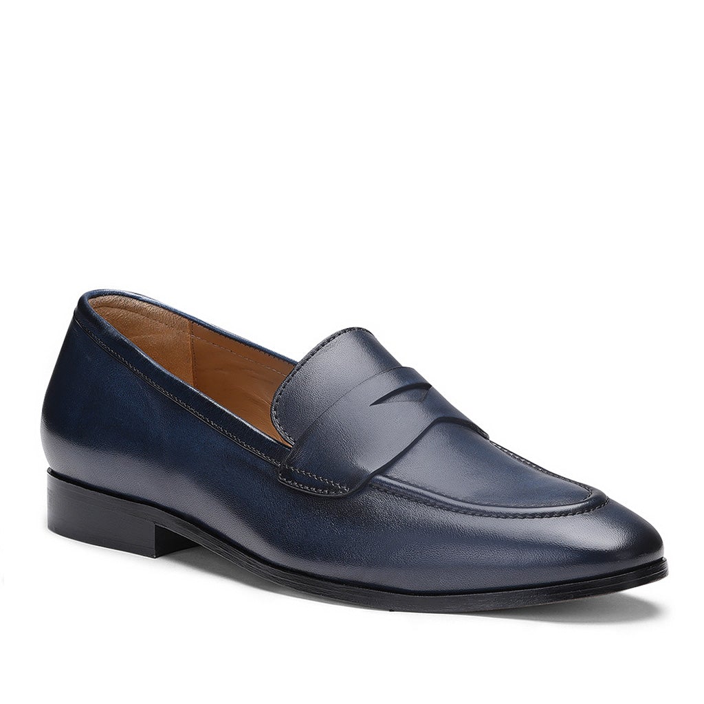 Saint Lukonin  Toned Navy Leather Loafers - SaintG