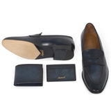Saint Lukonin Toned Navy Leather Loafers With Set