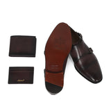 Saint Alboin Two Color Toned Red Leather Double Buckled Monk Strap Bespoke Set