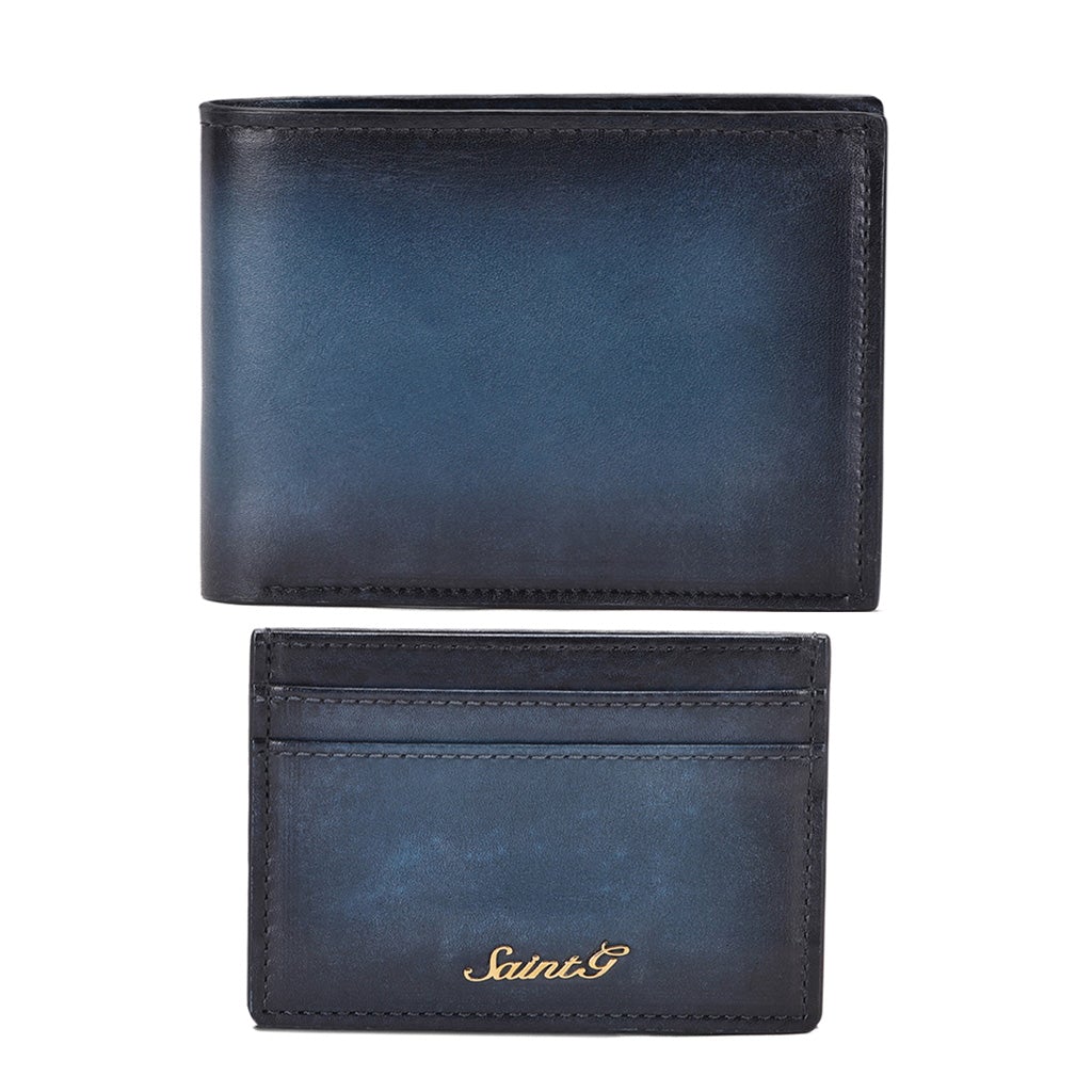 Blue Mens Wallet Set