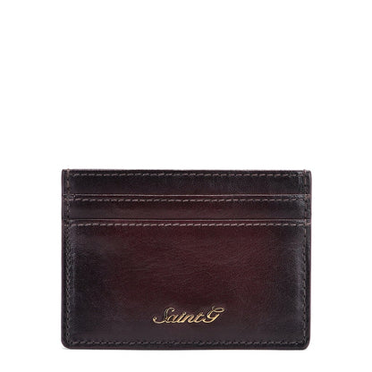 Dark Brown Leather Men's Wallet Set