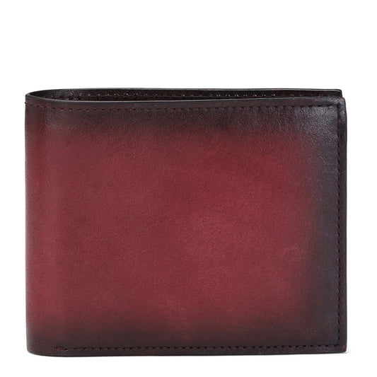 Red Italian Leather Men's Wallet Set - SaintG