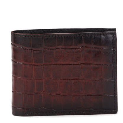 Brown Croco Leather Men's Wallet Set - SaintG