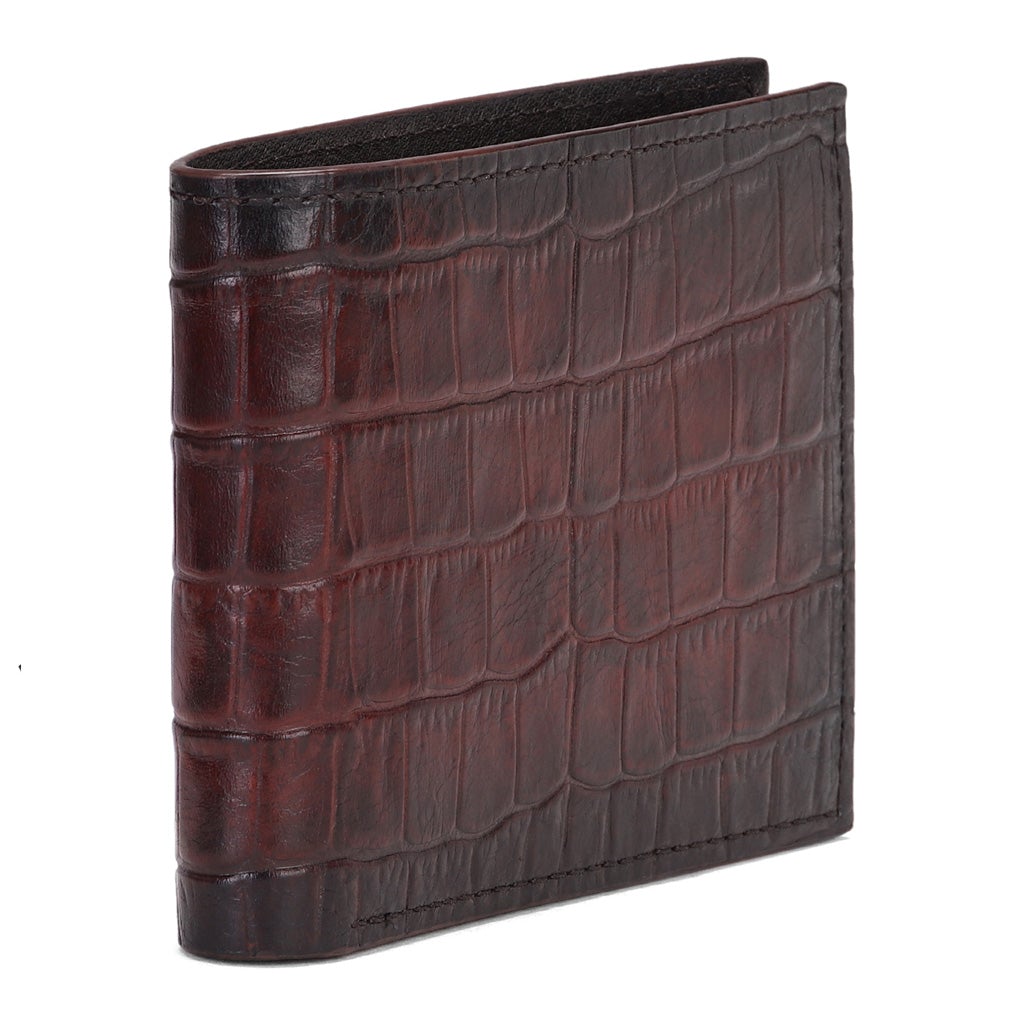 Brown Croco Leather Men's Wallet Set - SaintG