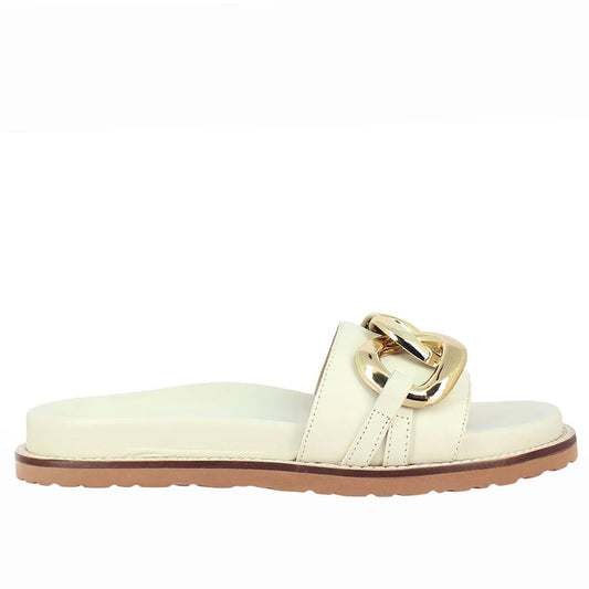 Saint Kiera Off White Chain-Link Trim Slides