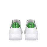 Saint Antea Studs Embellished White & Green Leather Sneakers