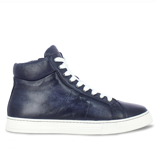 Saint Tesoro Blue Leather Handcrafted Sneakers