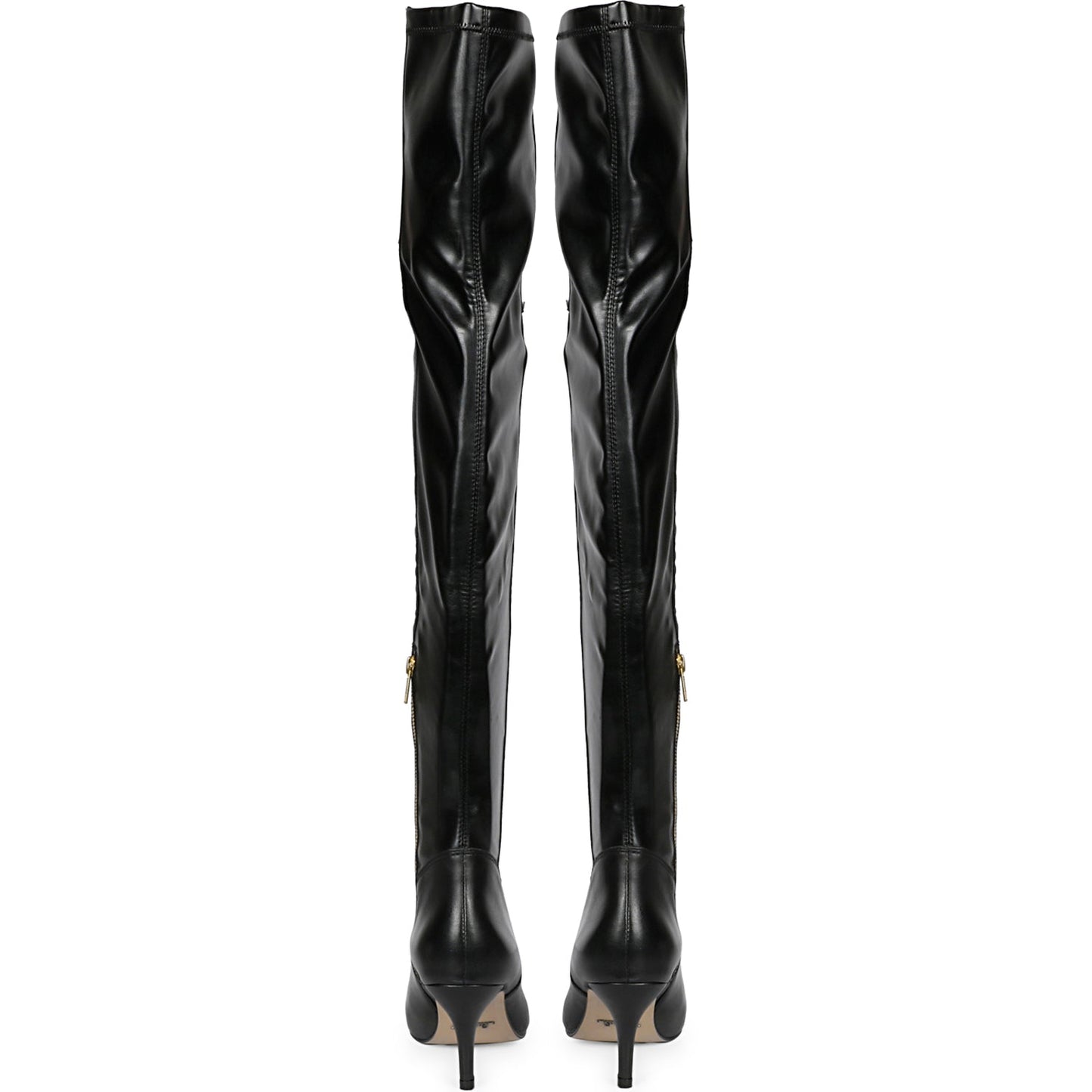 Saint Brigitte Black Stretch Napa Thigh High Boots