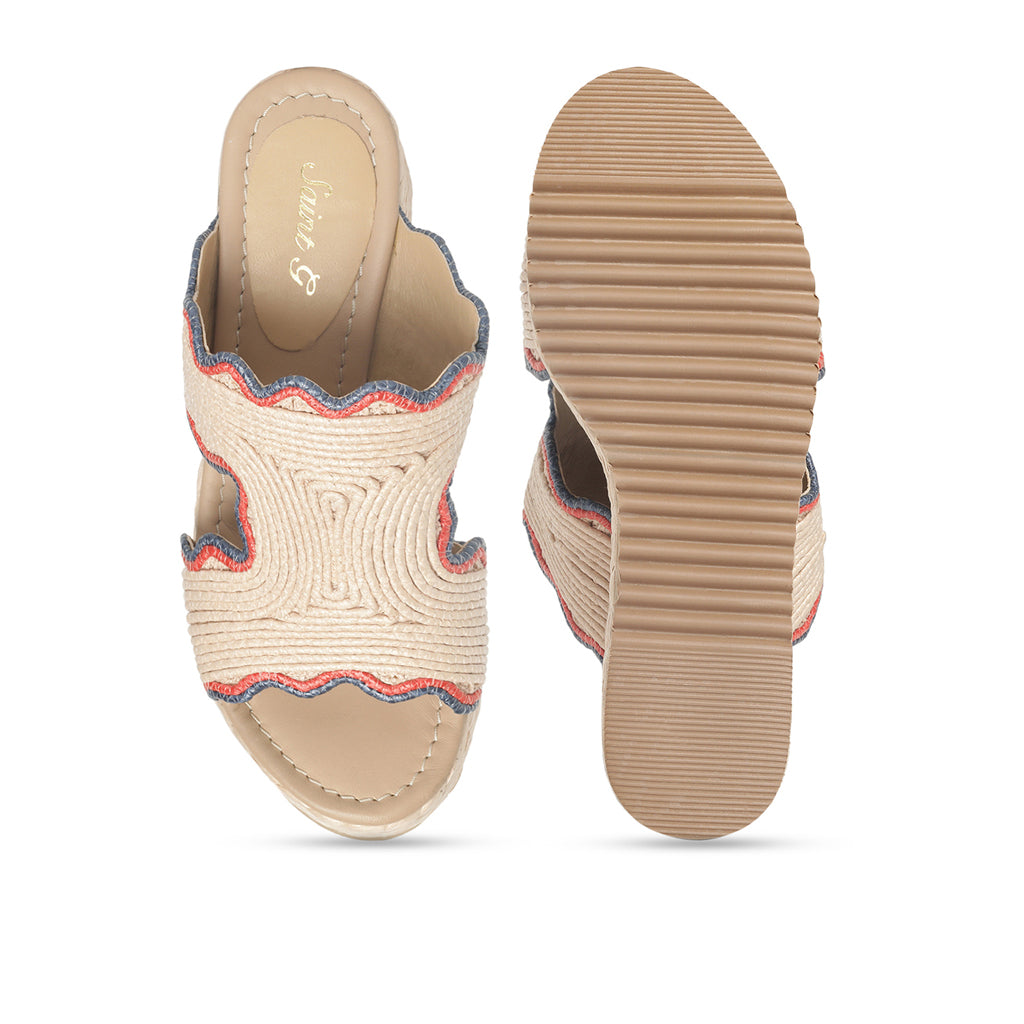 Saint Laura Ivory Leather Jute Sandals