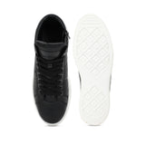 Saint Angelo Black Handcrafted Leather Sneakers