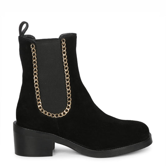 Saint Alice Black Leather High Ankle Boots