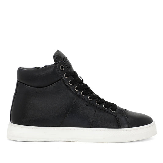 Saint Angelo Black Handcrafted Leather Sneakers