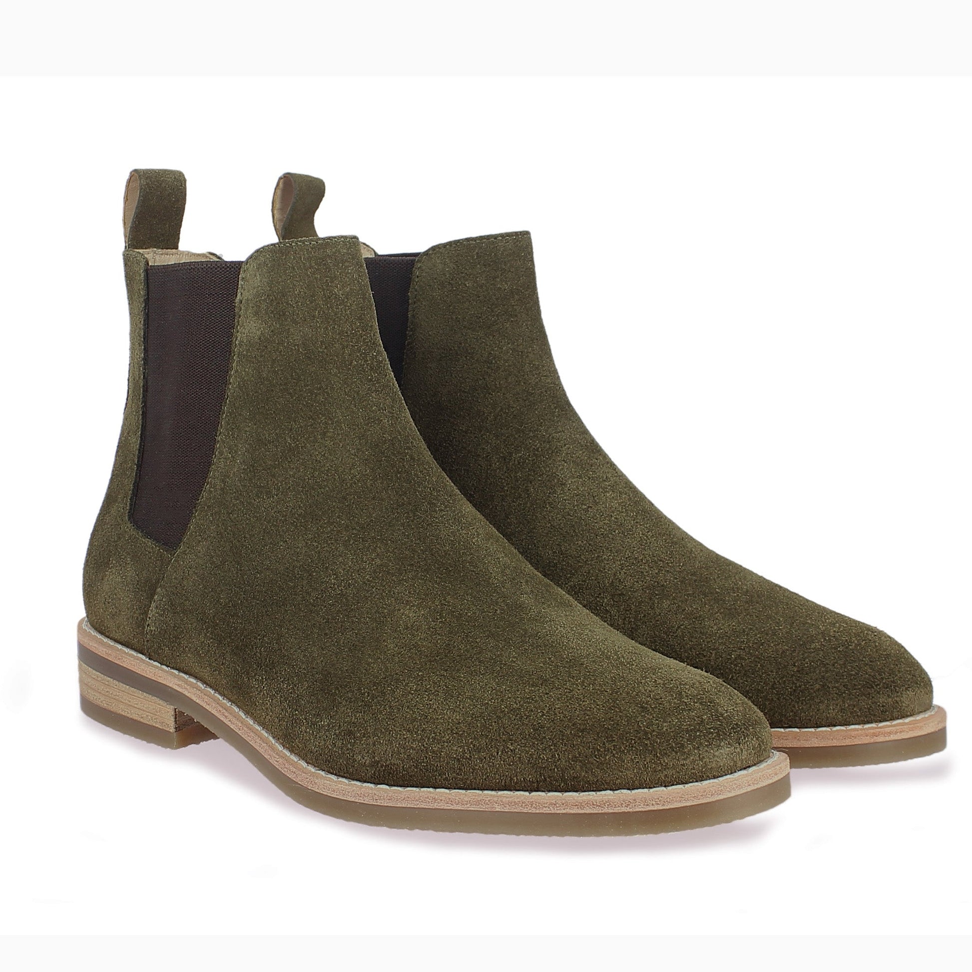 Saint Grimoald  Olive Suede Chelsea boot - SaintG