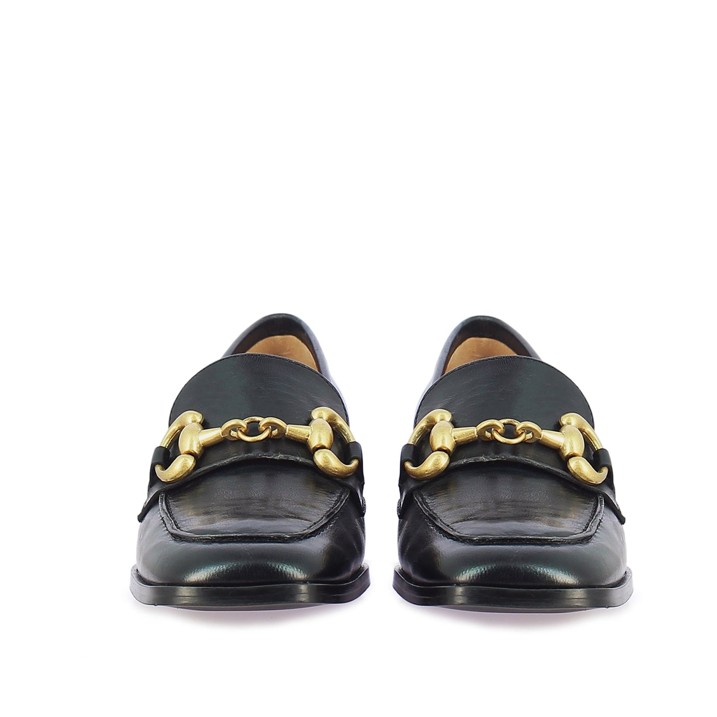 Saint Jenny Black Distressed Leather Handcrafted Moccasins