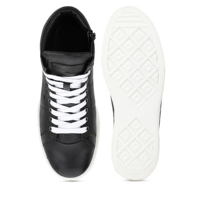 Saint Artemas Black Handcrafted Leather Sneakers